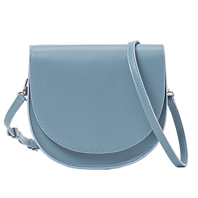 女性のためのブルー女性の本物の革のトップハンドルショルダーハンドバッグ 