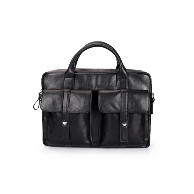 Black Leather Travel Messenger Bags
