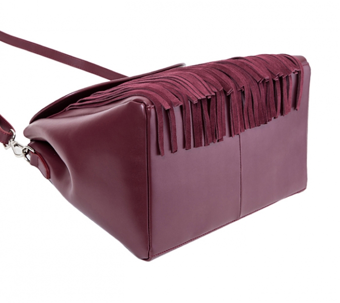 女性のための新しいデザインの女性のワインレッドの革のショルダーバッグ 