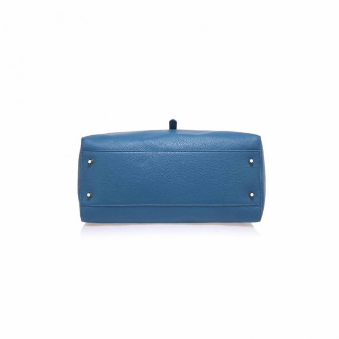 ホットデザイン大女性の青い革のトートハンドバッグのバッグ 
